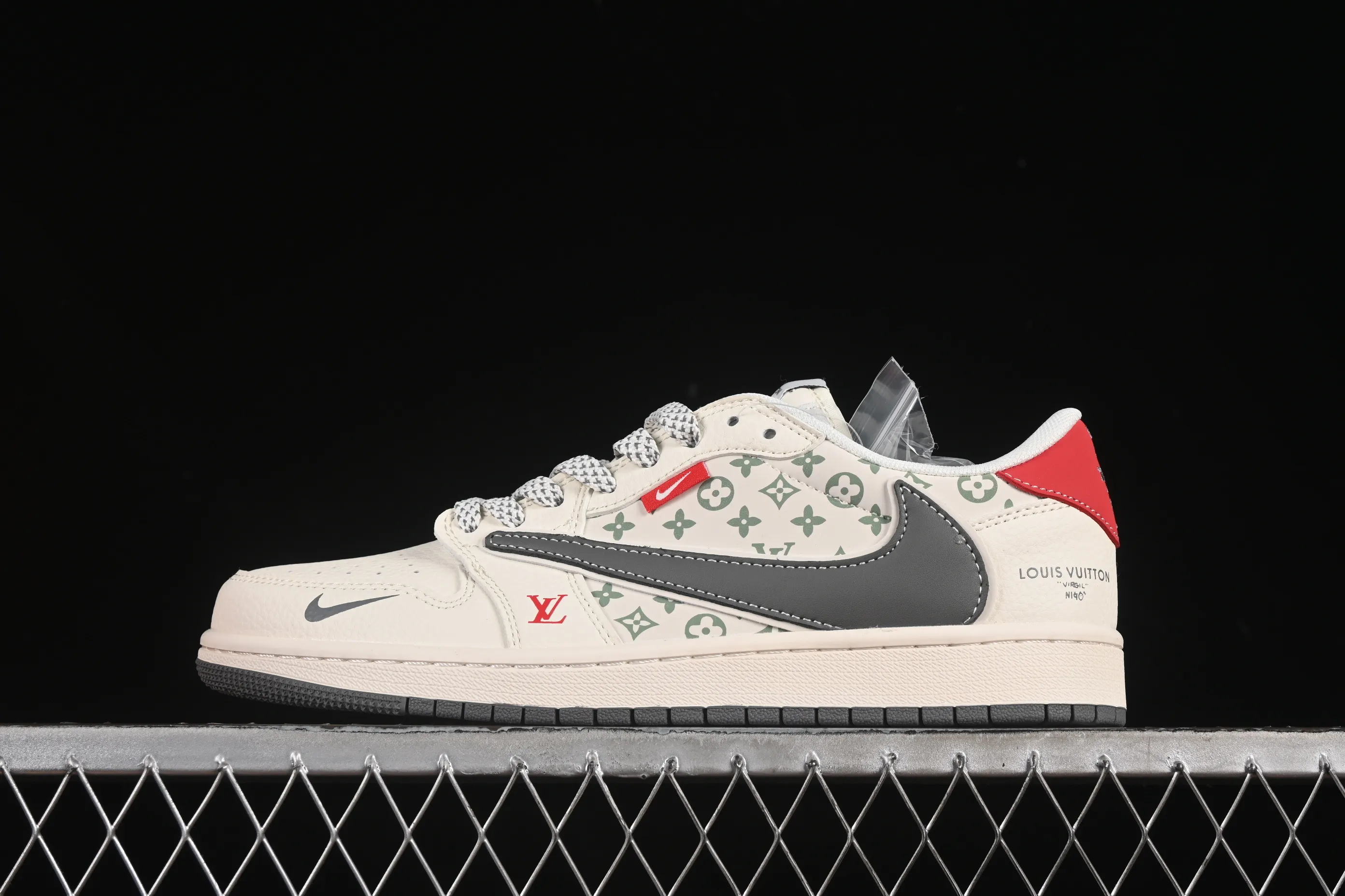 All categories Air Jordan Jordan series basketball shoes Air Jordan 1 Low High-end customized low-top sneakers Travis Scott x Fragment Design x Air Jordan 1 Low OG SP AJ1 Joe 1 LV joint gray and red label low-top cultural casual sneakers YX5066-336